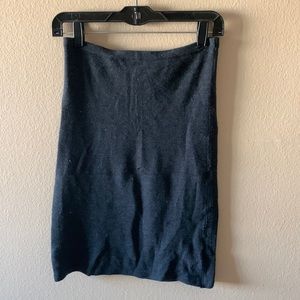 Wool dark grey pencil skirt